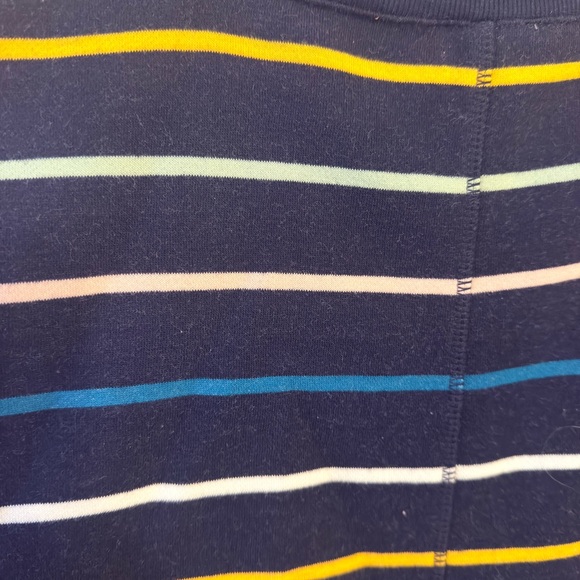 Talbots Striped Sweatshirt Pullover | Medium Petite | Navy Cozy Top - Picture 3 of 6